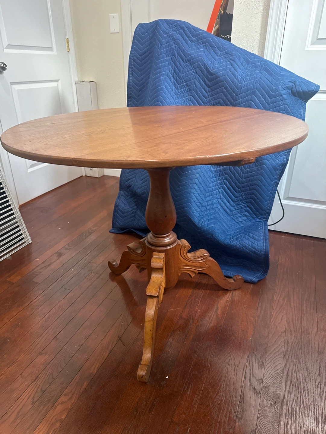 Wooden Pedestal Accent Table