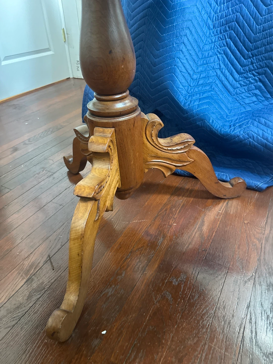 Wooden Pedestal Accent Table - photo 2
