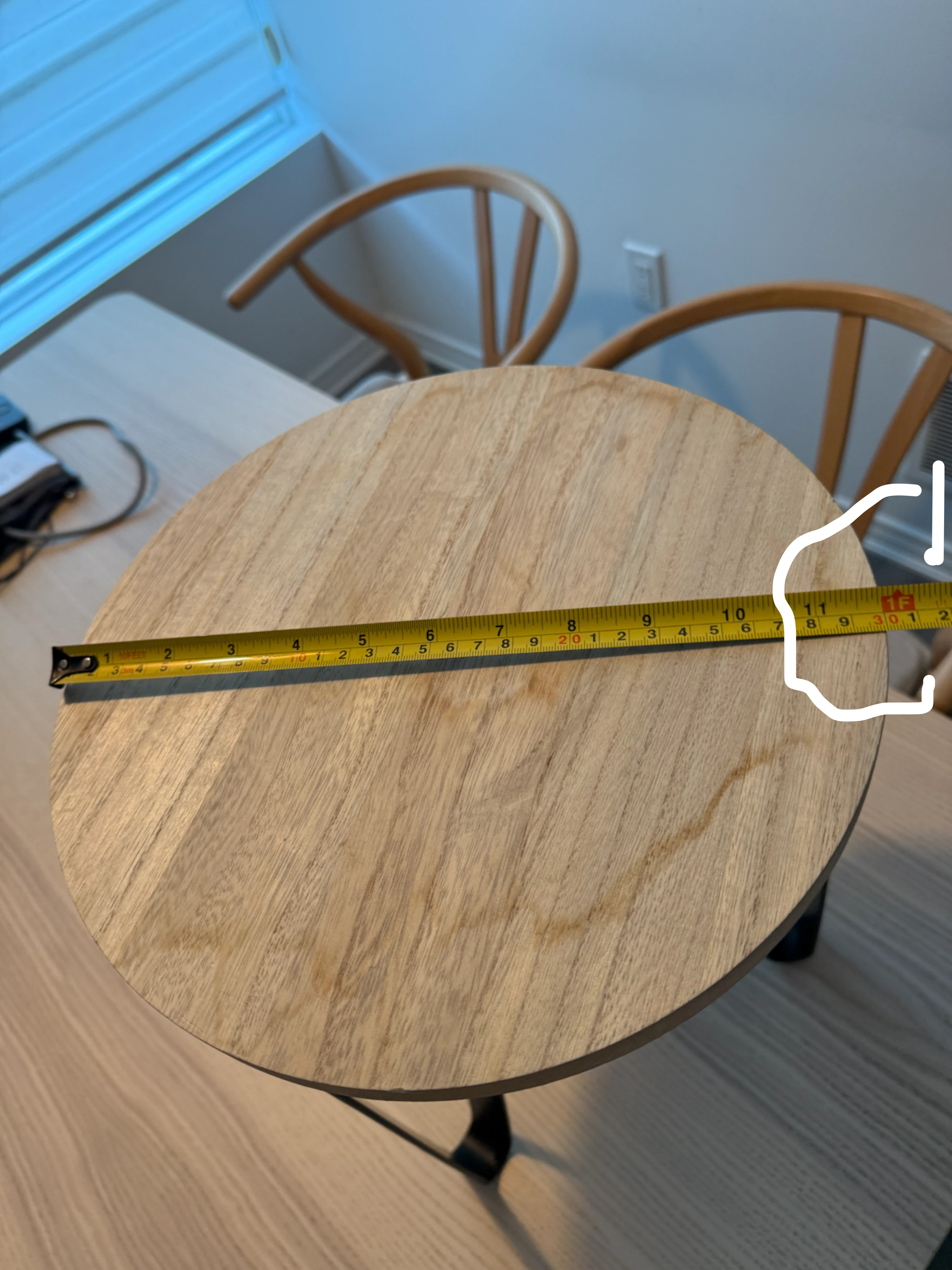 Round Wood Side Table with Metal Legs - photo 3
