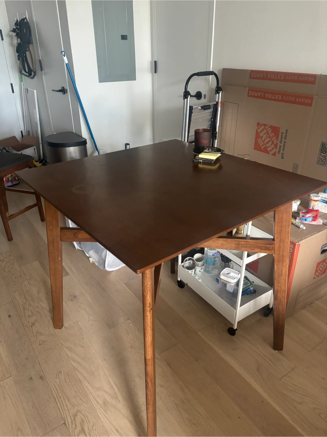 mid-century wooden dining table