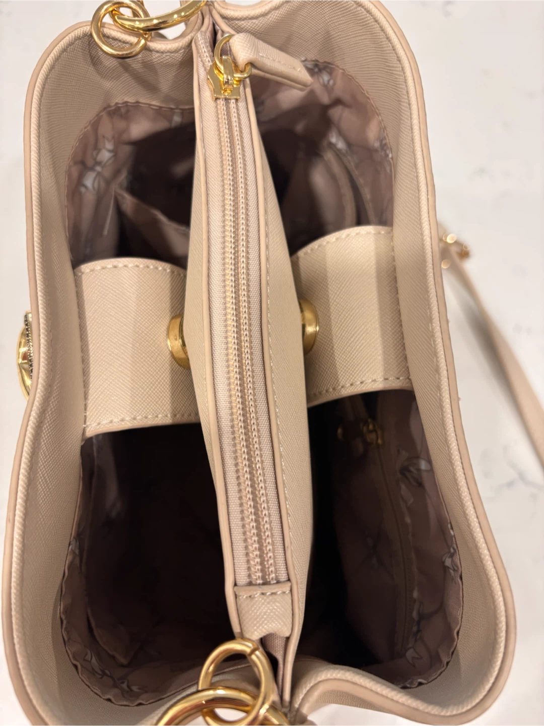 Betsey Johnson Beige Crossbody Bag with Heart Detail - photo 3