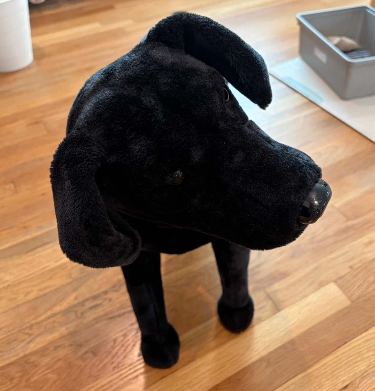 Black Dog Plush Stool