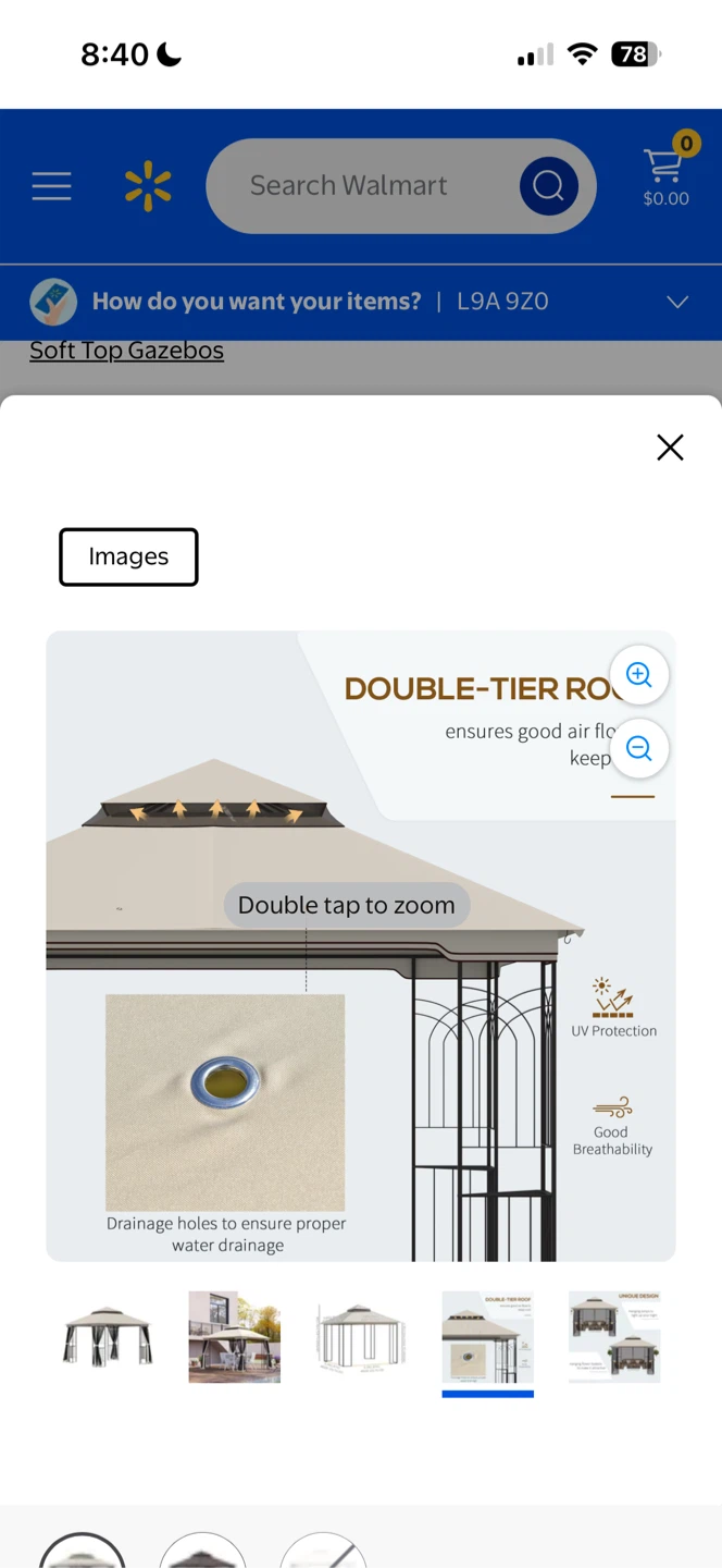Soft Top Gazebo with Double Tier Roof