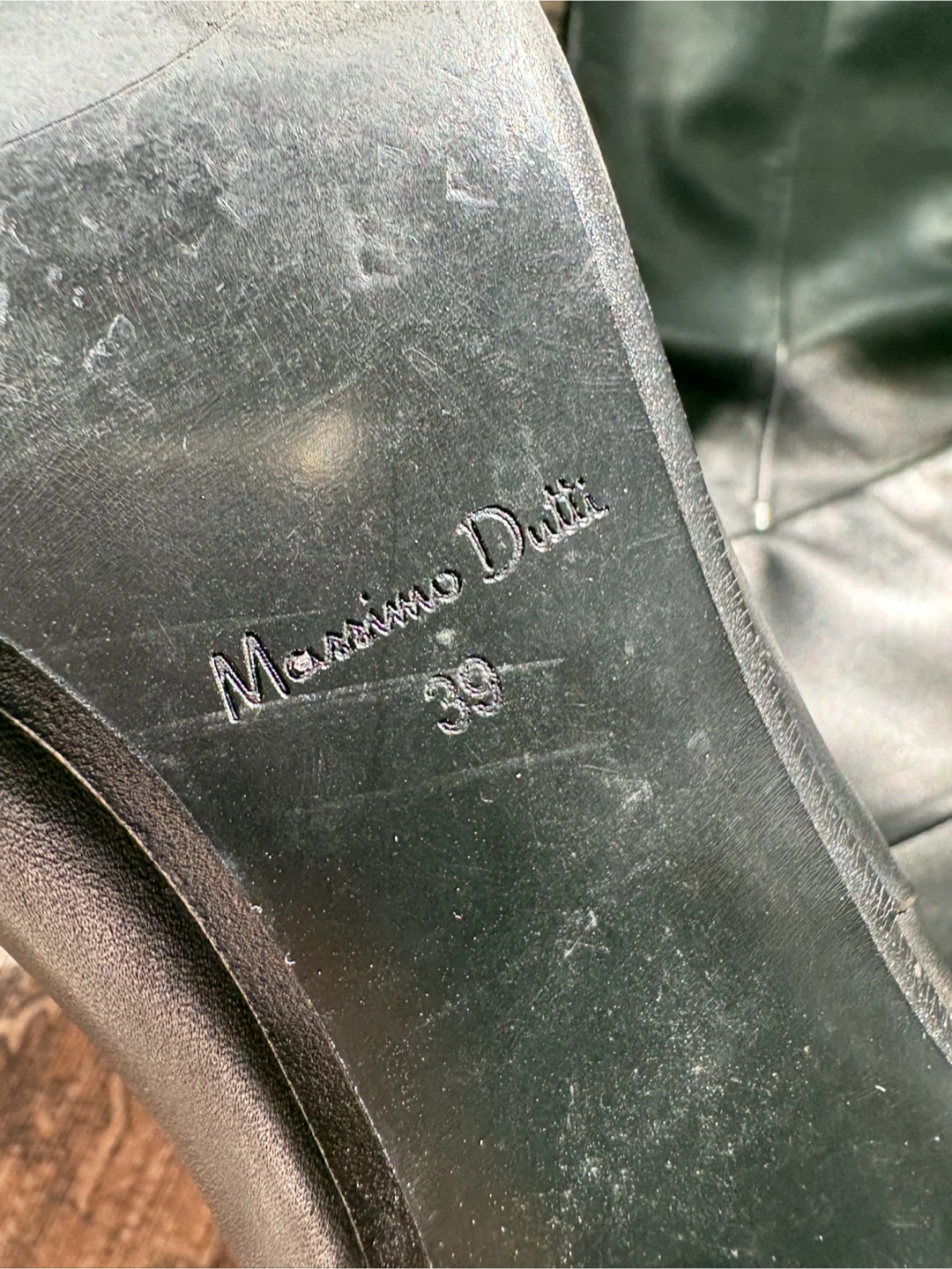 Massimo Dutti Black Leather Knee-High Boots Size 39 - photo 2