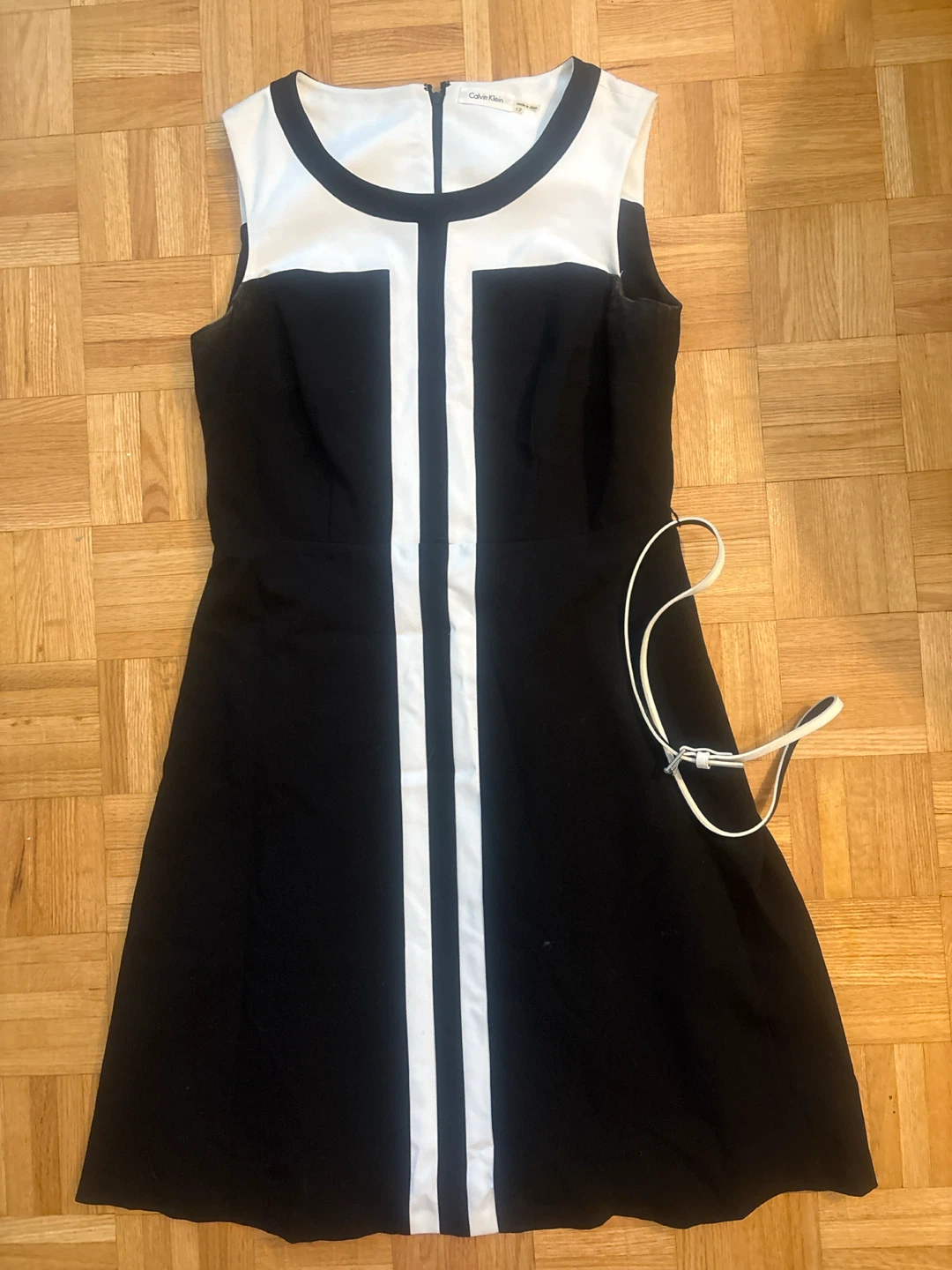 Calvin Klein Black and White Sheath Dress Size 12