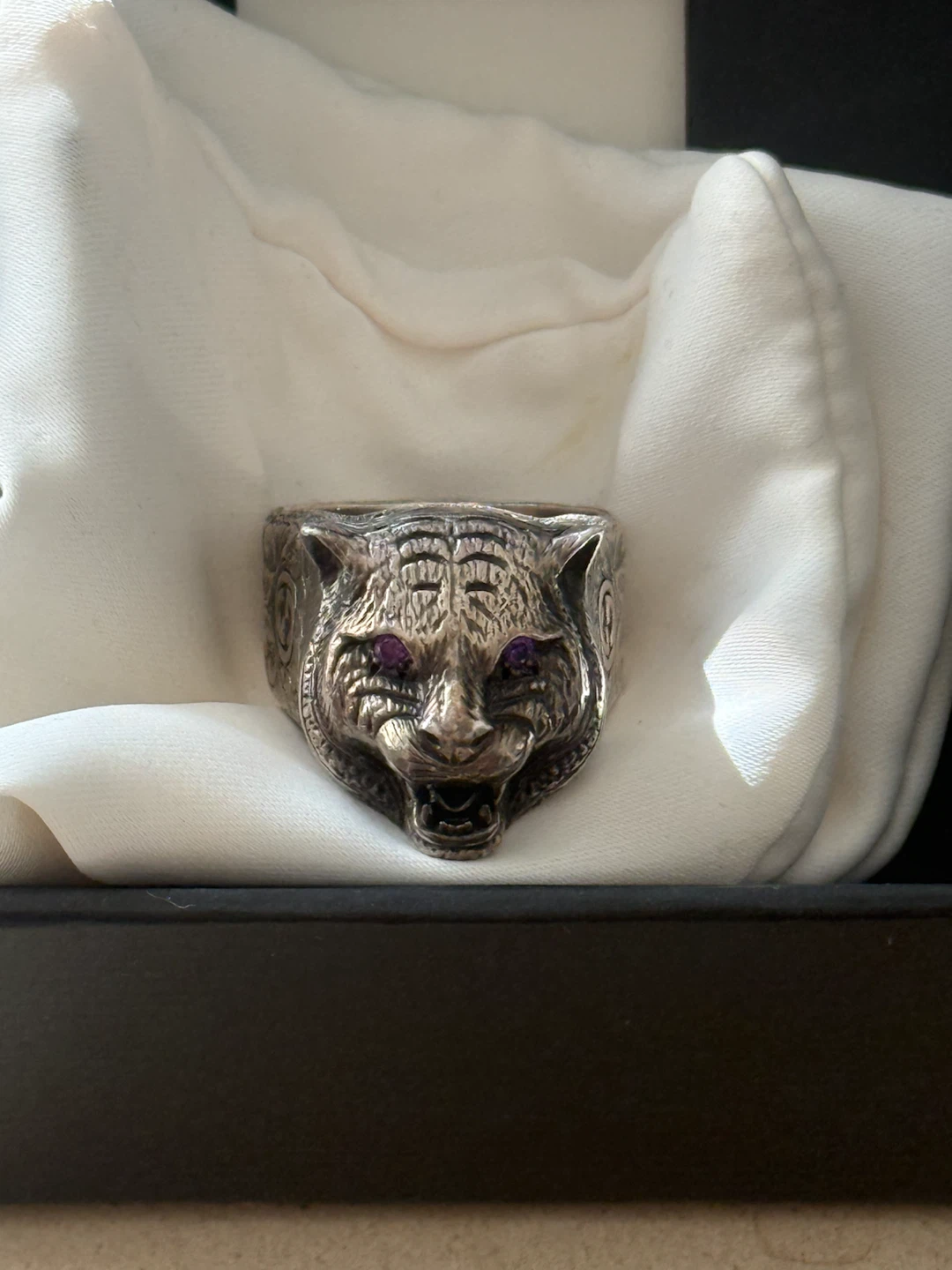 Gucci Silver Feline Head Ring - photo 2