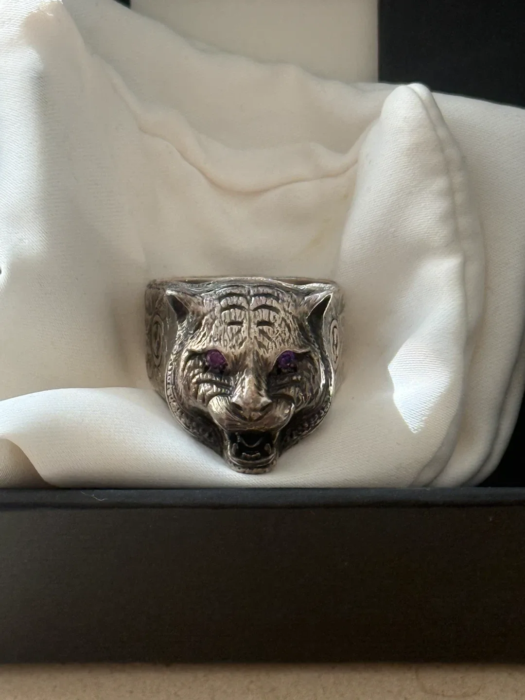 Gucci Silver Feline Head Ring - photo 2