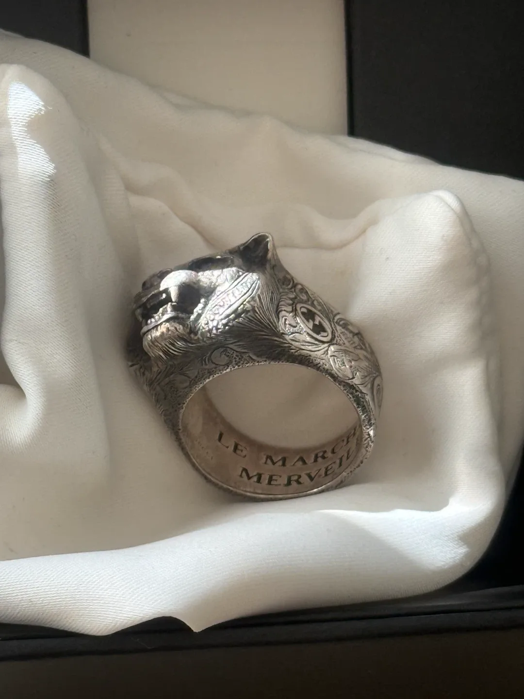 Gucci Silver Feline Head Ring - photo 3