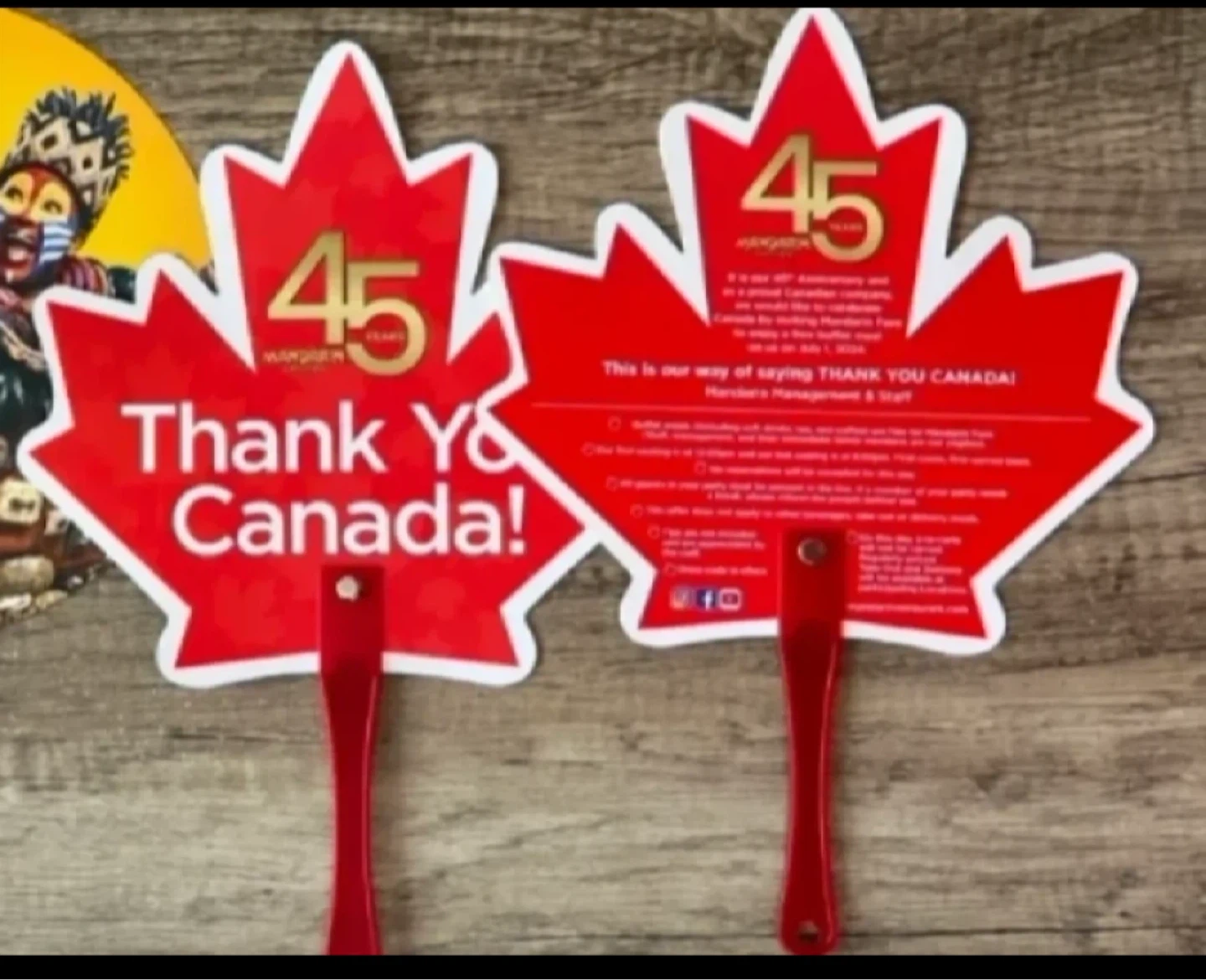 Mandarin Thank You Canada Hand Fan