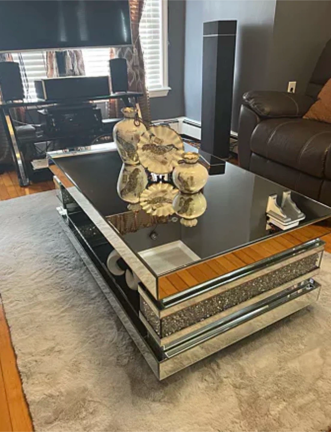 Bob’s Furniture Glamour Mirrored Coffee Table Couch Table - photo 2