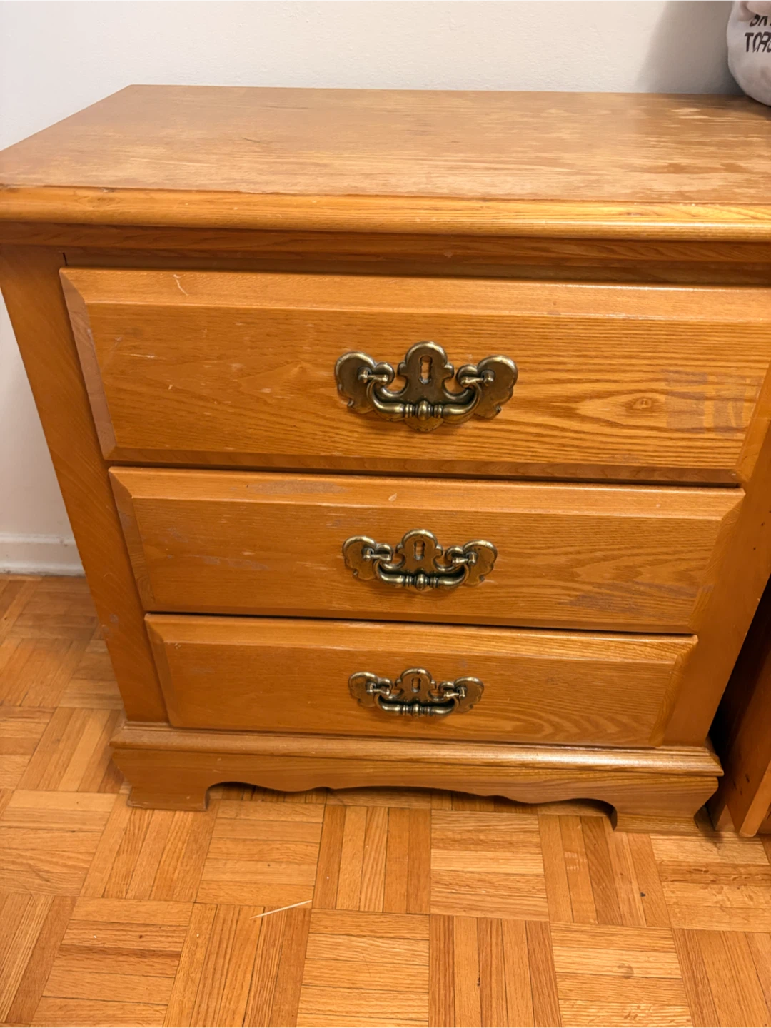Wooden 3-Drawer Nightstand