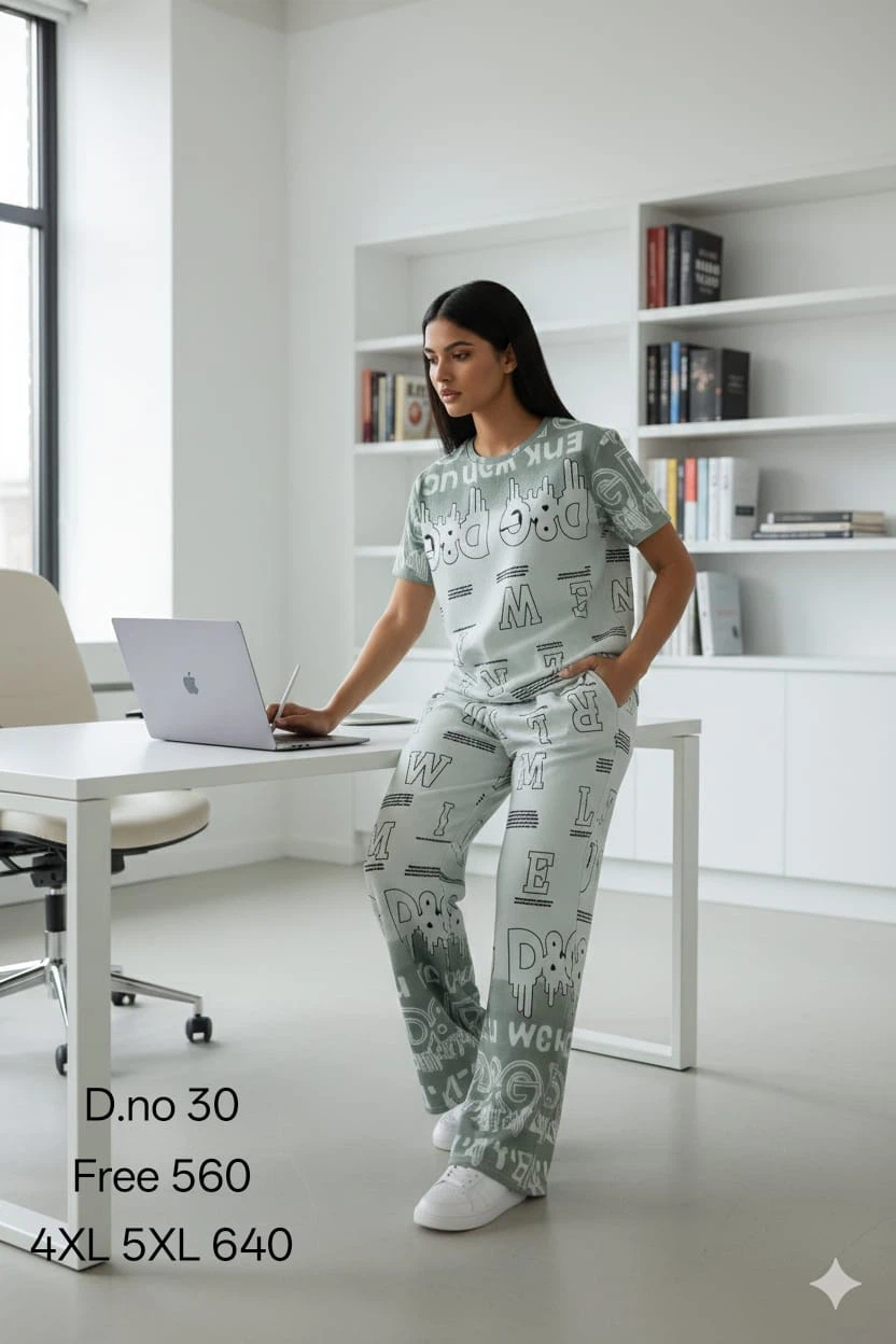 Women's Graphic Print Pajama Set - photo 3