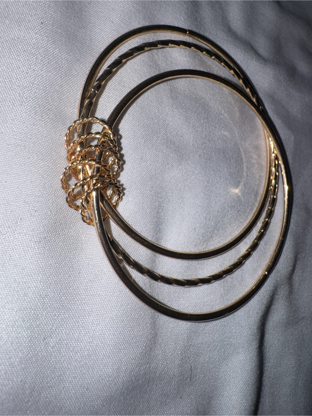 Gold tone layered bangle set