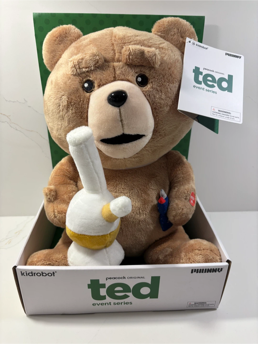 Kidrobot Ted Television Show Talking Ted Plush w Bong & Lighter