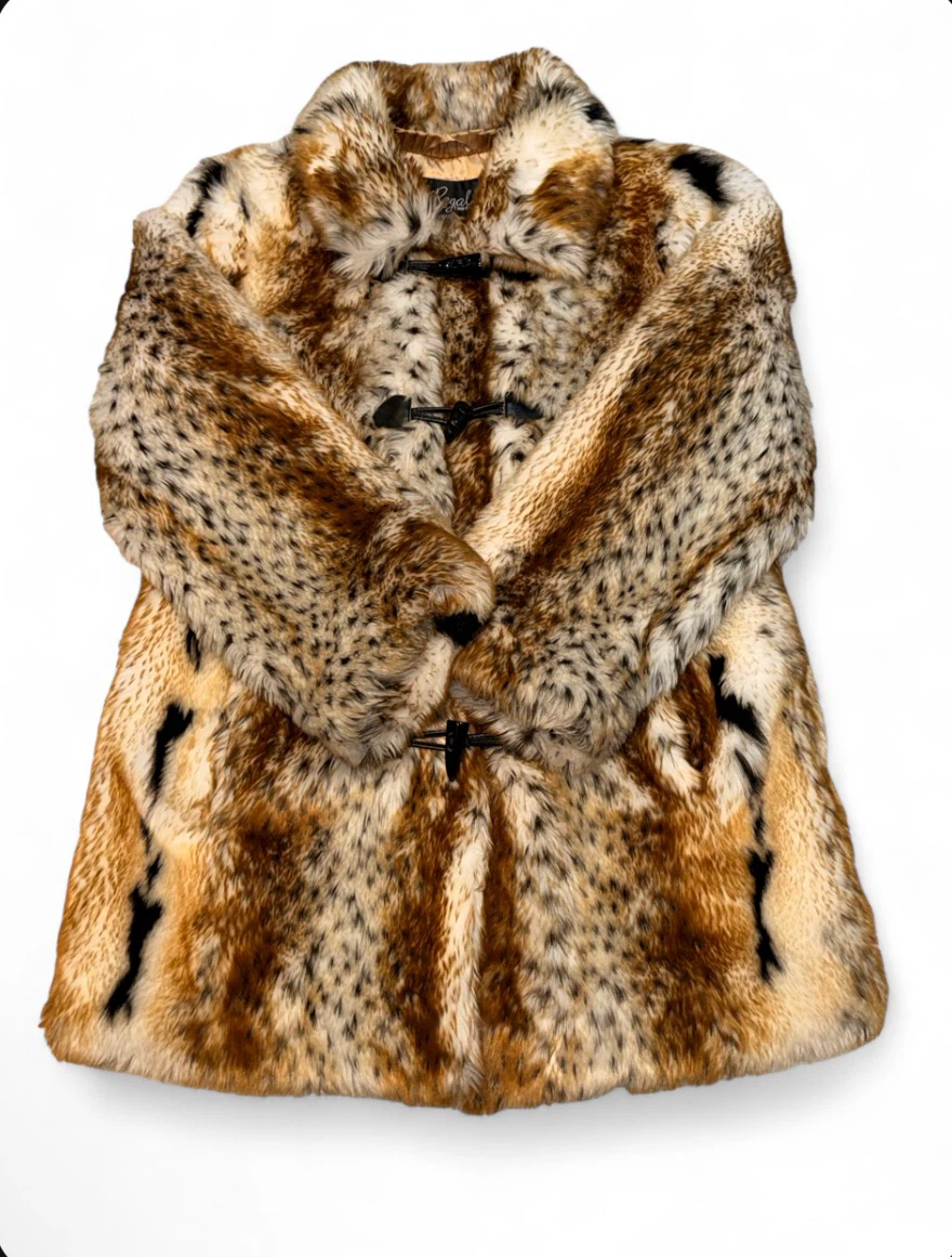Vintage Regal Faux Fur Coat- Animal Print Lined Jacket - photo 2