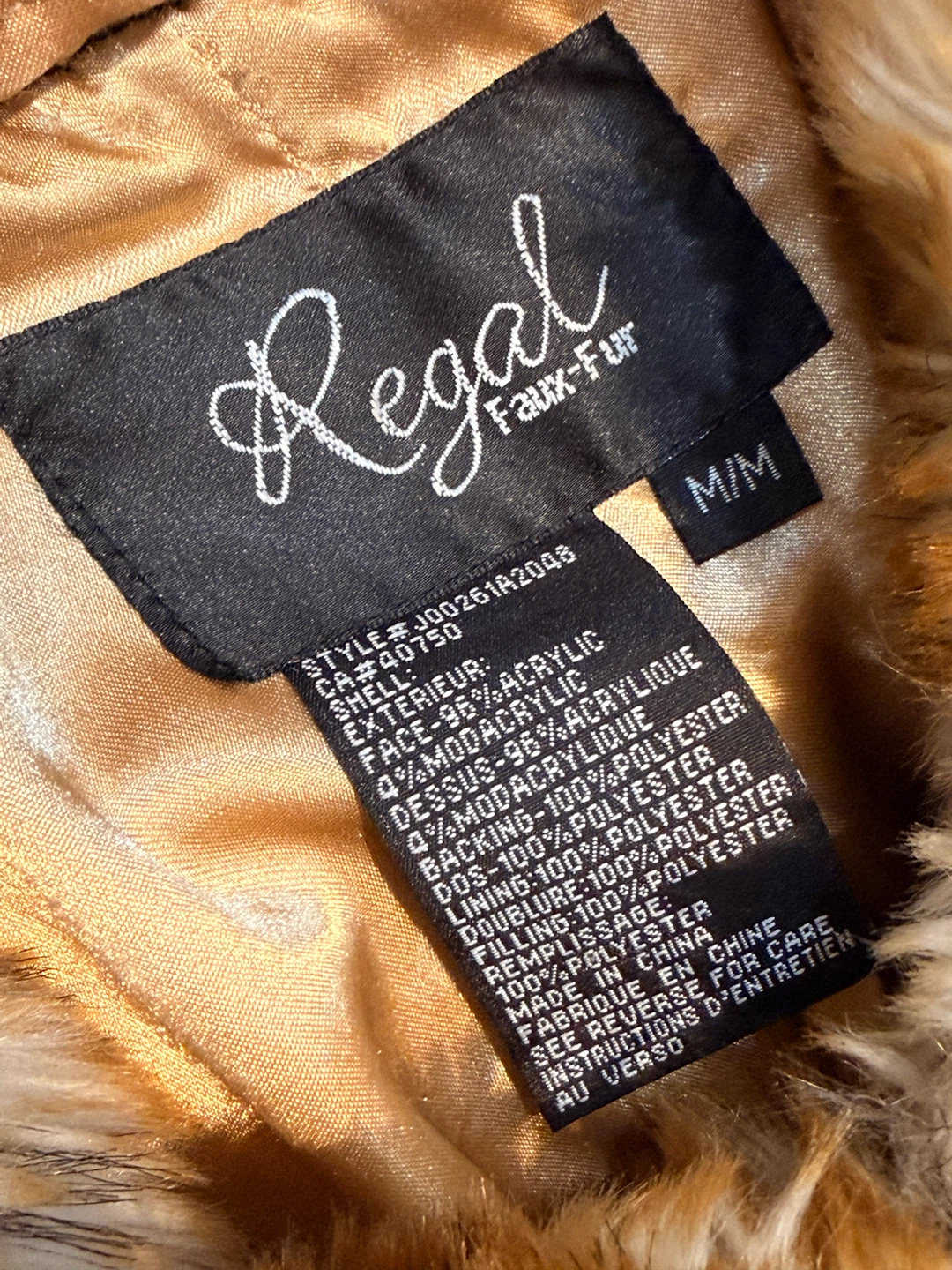 Vintage Regal Faux Fur Coat- Animal Print Lined Jacket - photo 3
