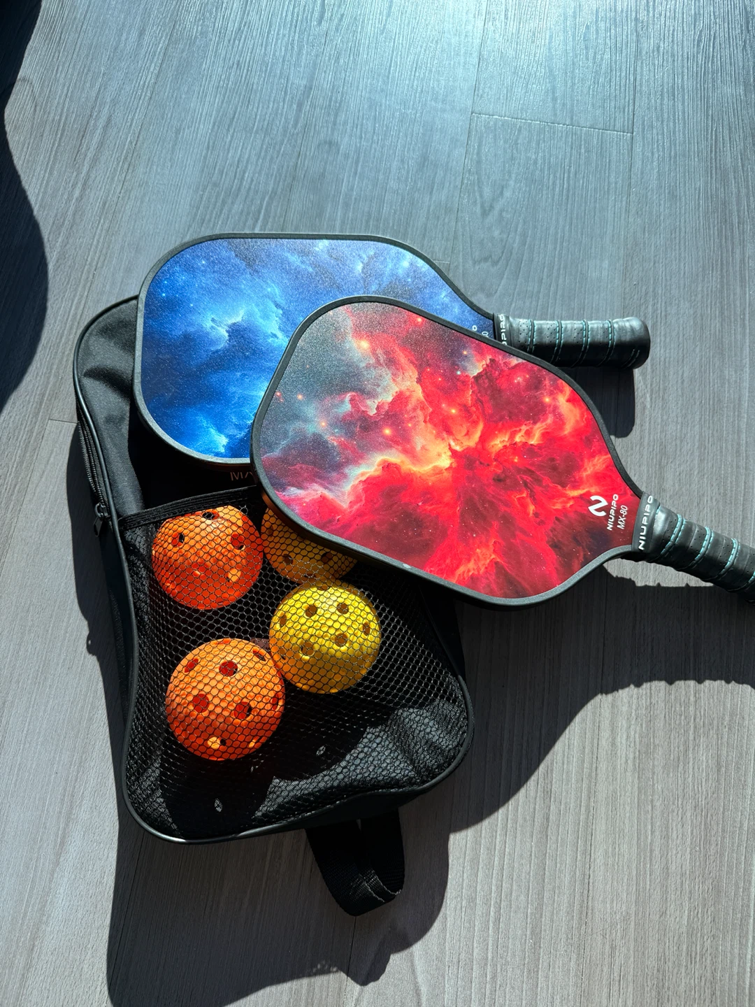 NIUPO MX-80 Pickleball Paddles Set with Bag and Balls