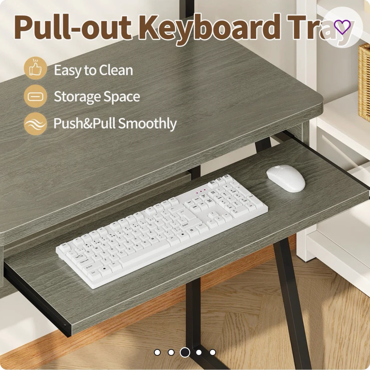 2-Tier Computer Desk with Keyboard Tray - photo 2