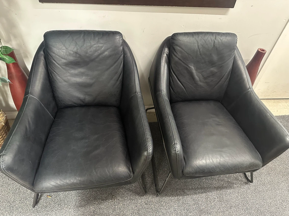 2 Leather Accent Chairs $400 Each - photo 2