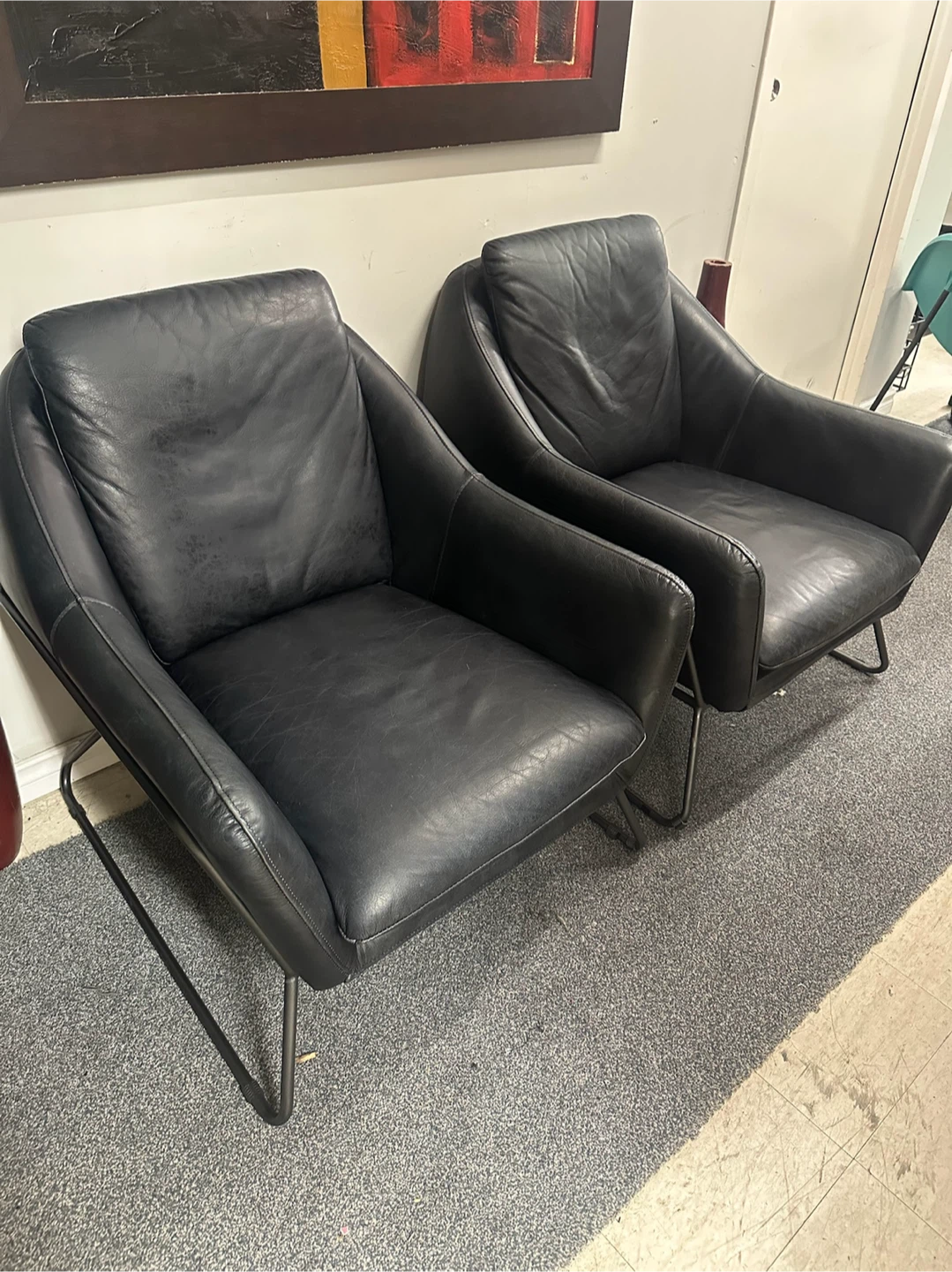 2 Leather Accent Chairs $400 Each - photo 3