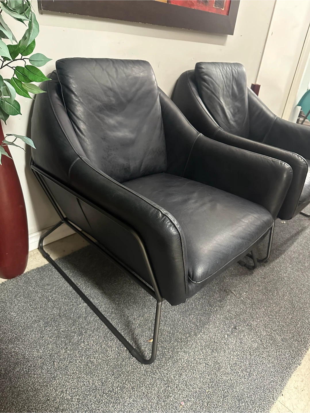 2 Leather Accent Chairs $400 Each - photo 4