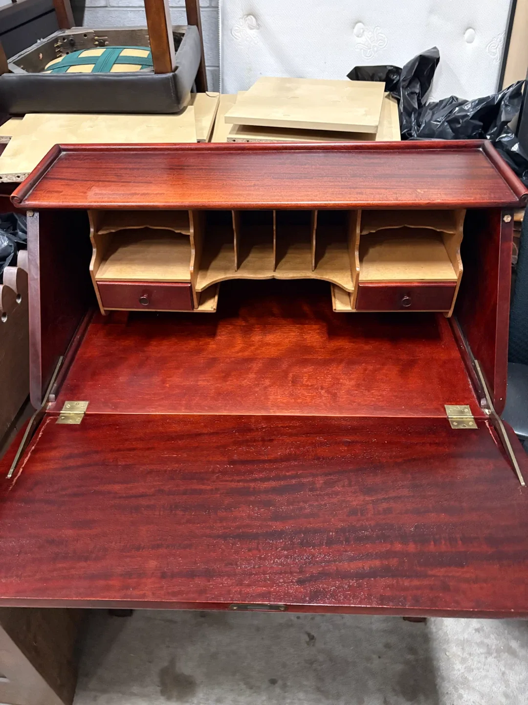 Antique Secretary Desk with Carvings