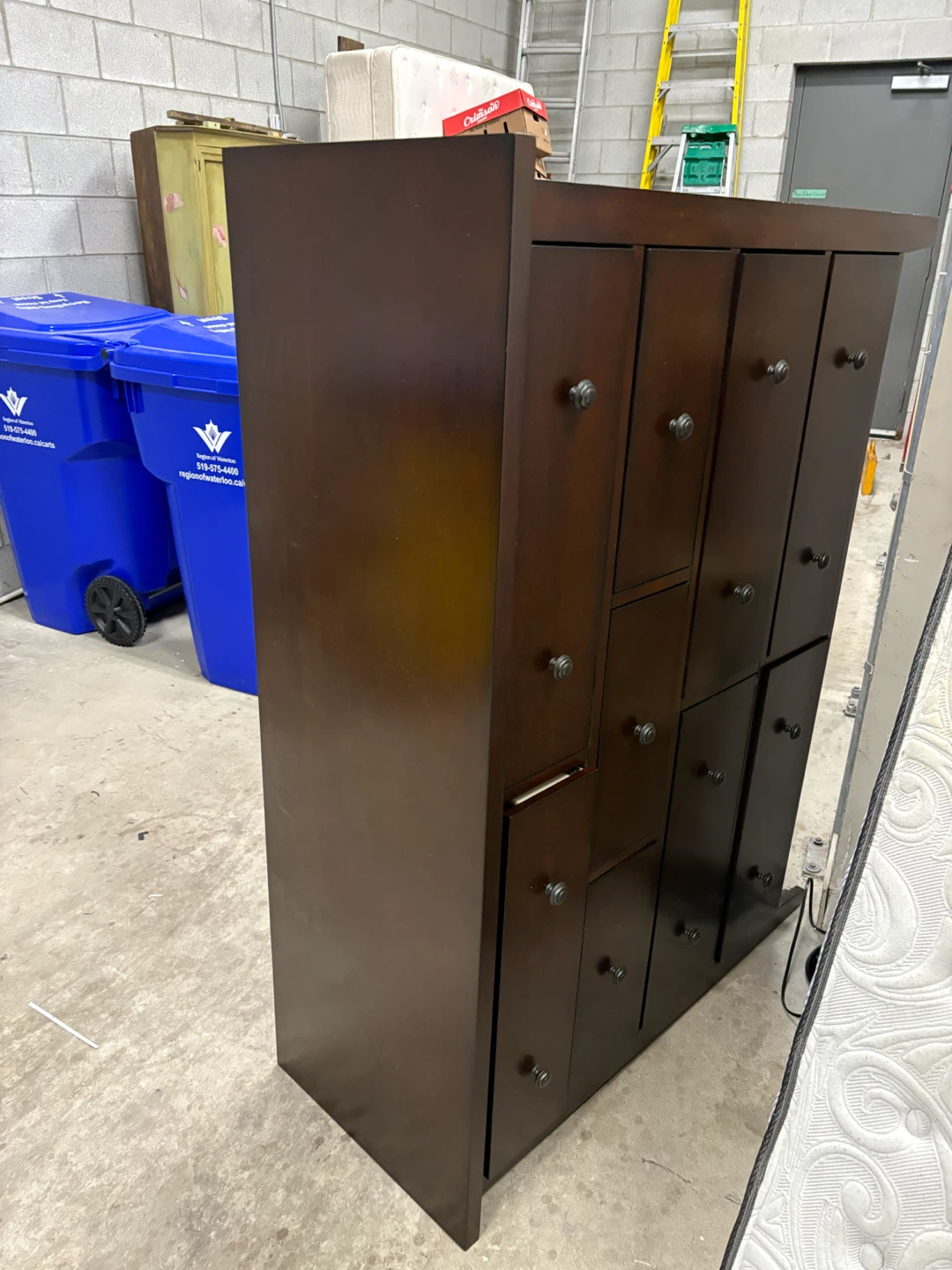 Dark Wood Storage Cabinet with 10 Drawers - photo 2