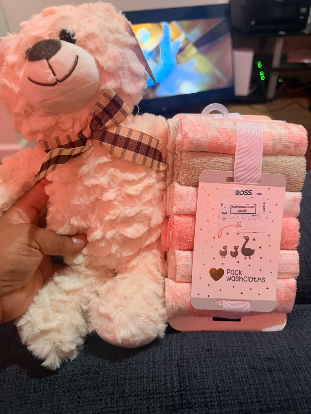 Baby Washcloths Set with Teddy Bear