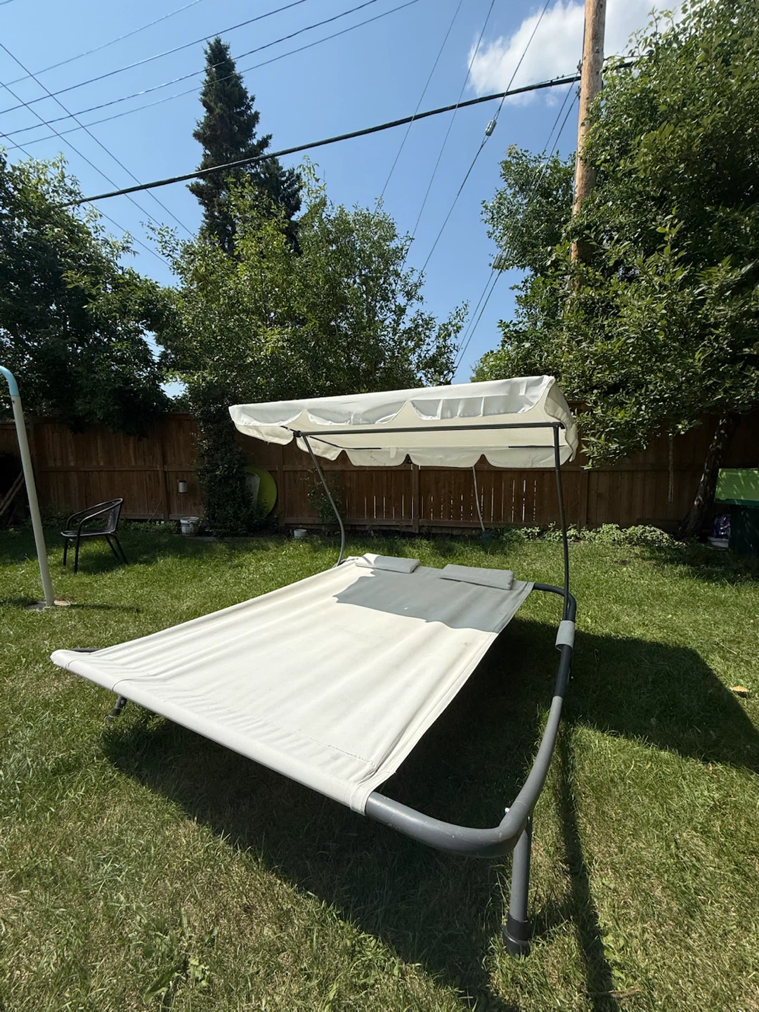 Outsunny Double Chaise Lounge with Canopy