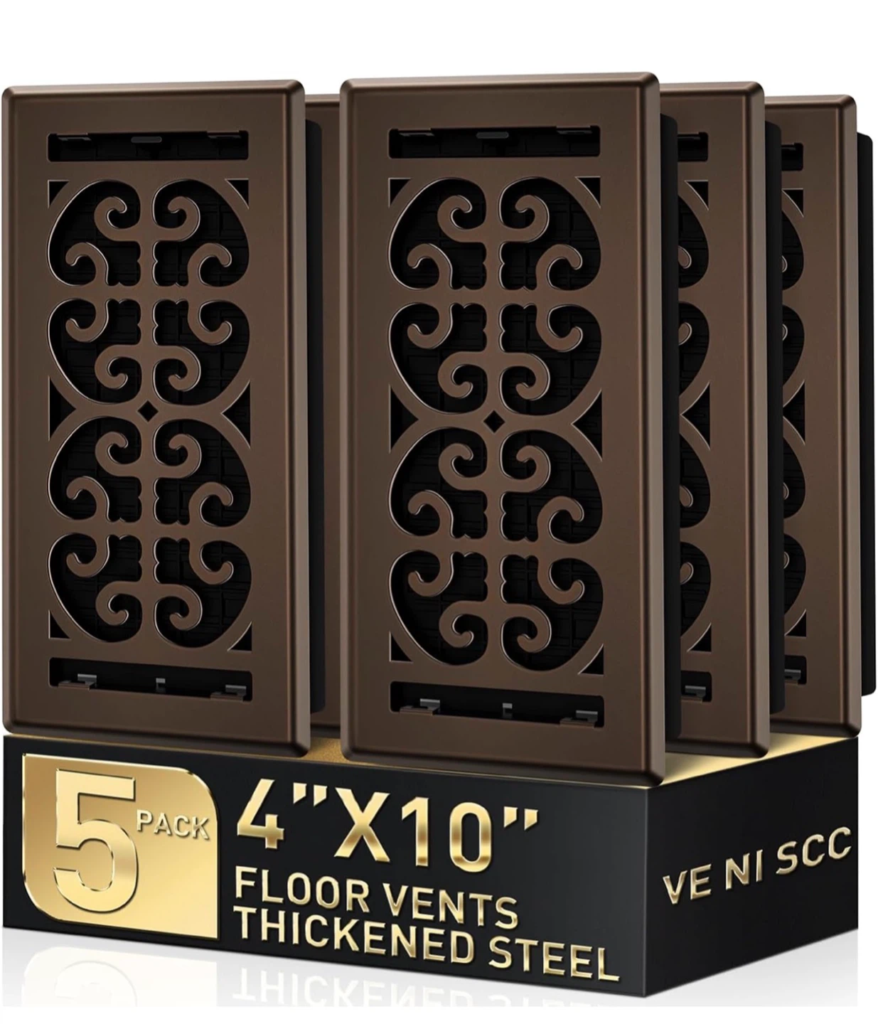 Bronze Floor Vent Covers - 5 Pack 4"x10" FR5 - photo 2