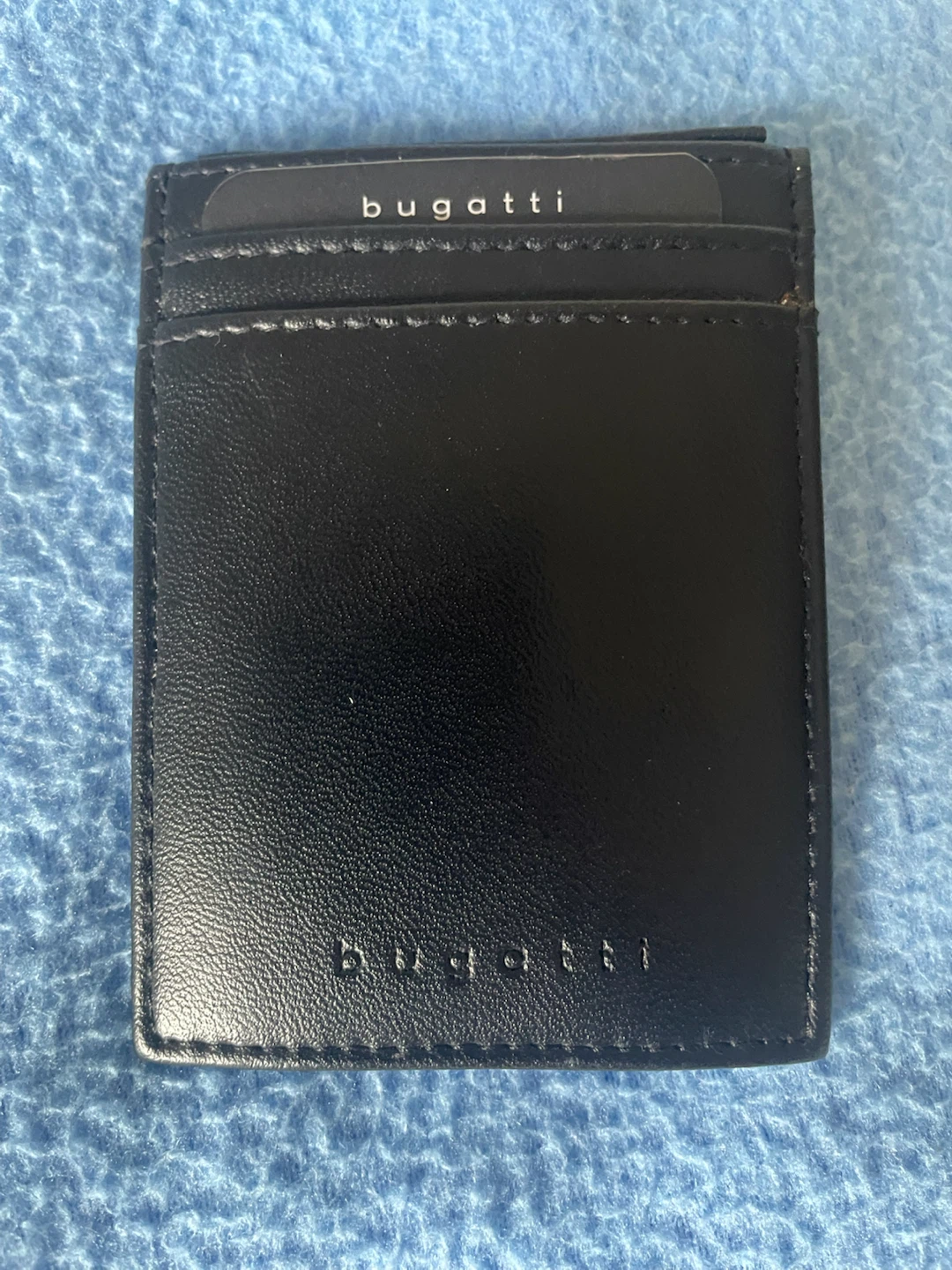 Bugatti Black Leather Card Holder