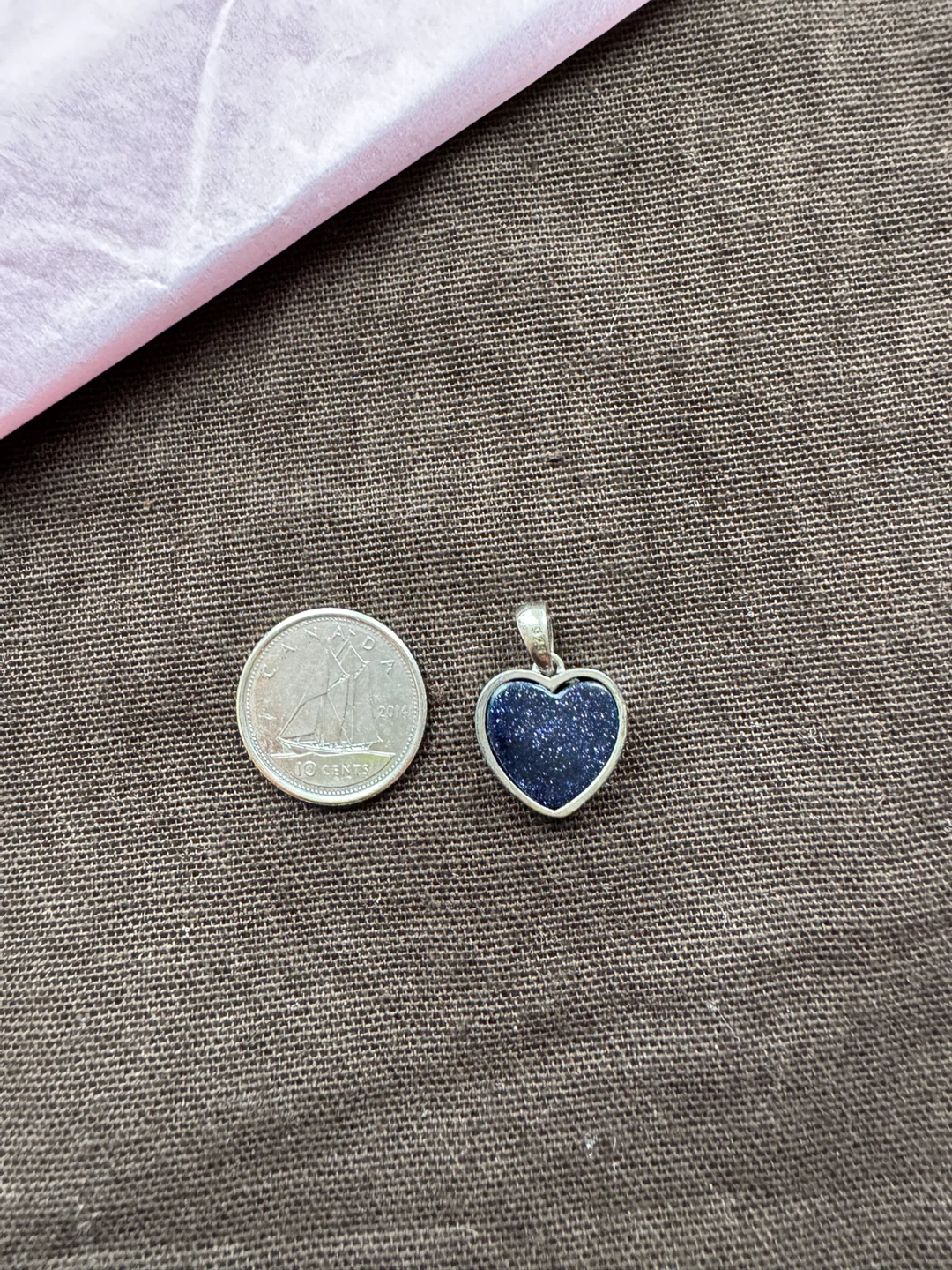 Heart Pendant Necklace Charm - Blue Sandstone - photo 3