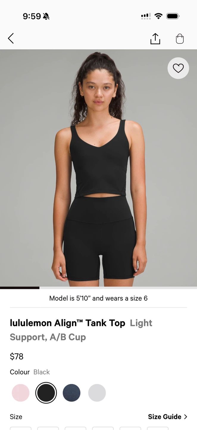 Lululemon Align Tank Top - Black size 2 - photo 3