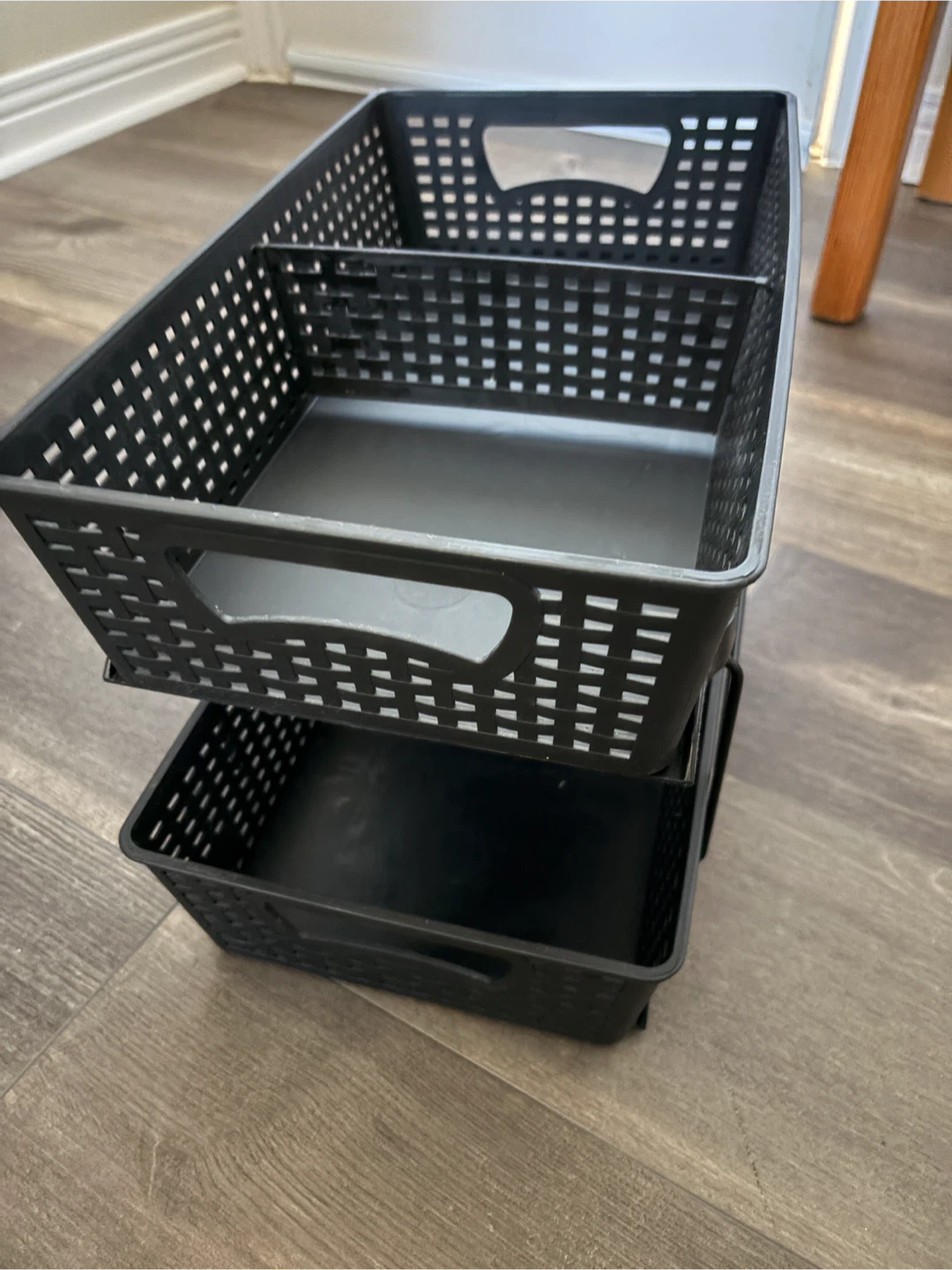 Black 2-Tier Storage Baskets