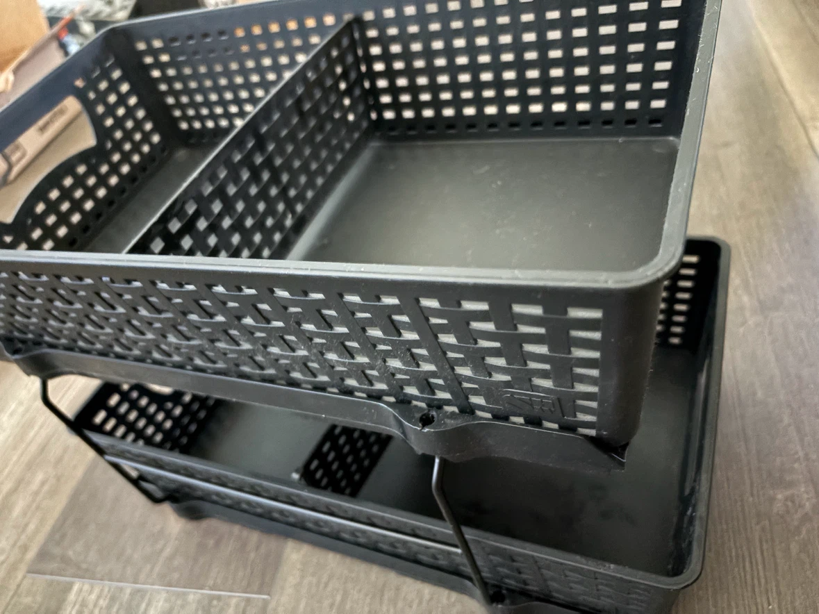 Black 2-Tier Storage Baskets - photo 2