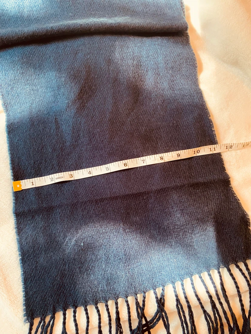 Navy Blue Fringed Scarf - photo 2