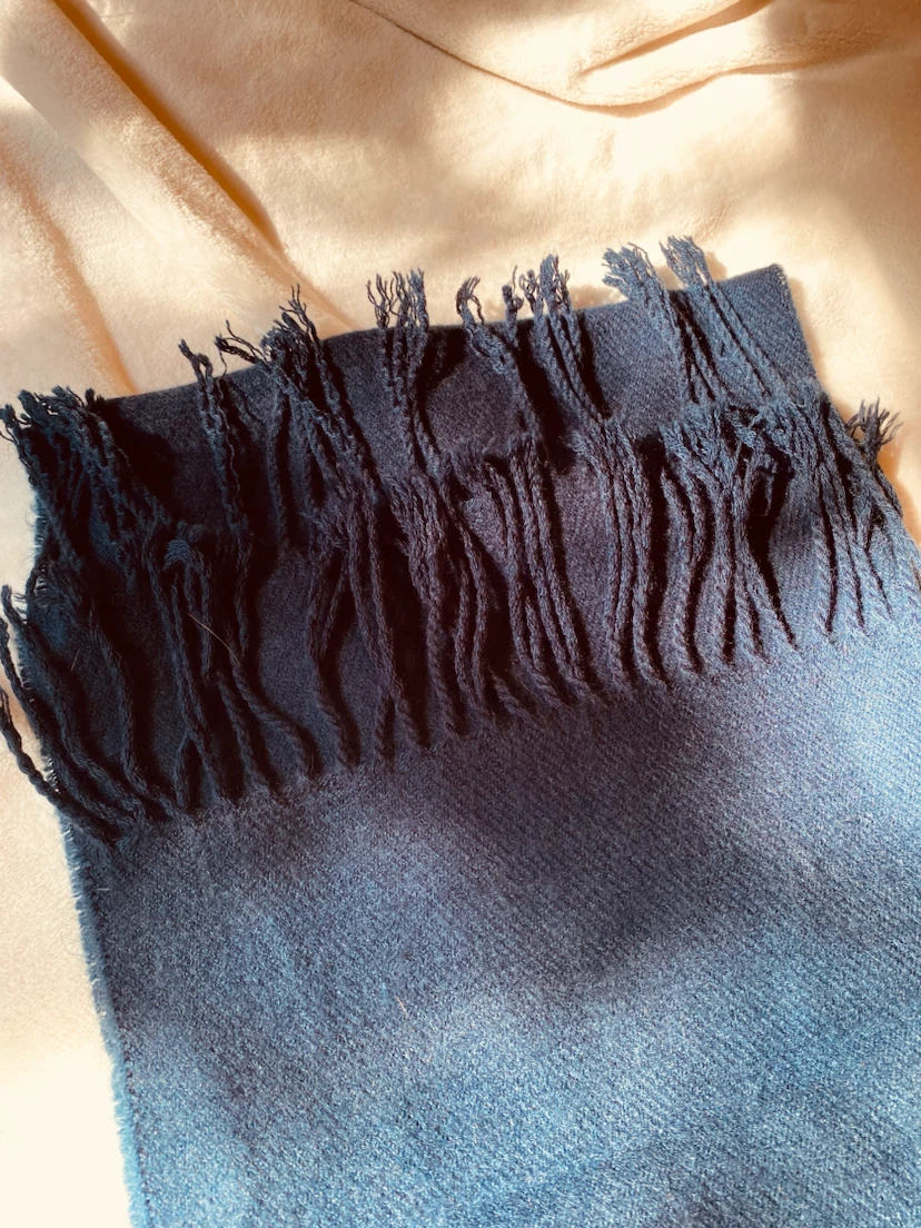 Navy Blue Fringed Scarf - photo 3