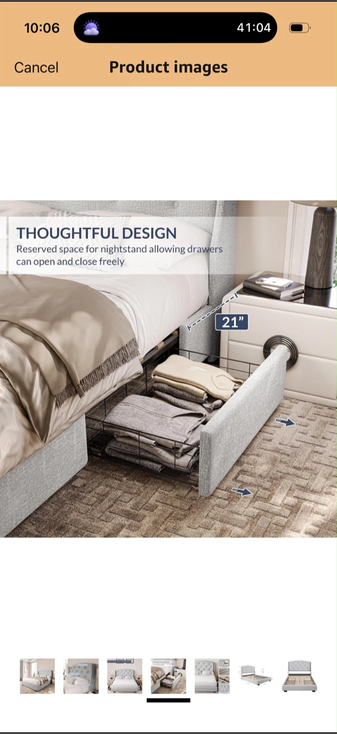 Queen Bed w 4 Storage drawers - photo 4
