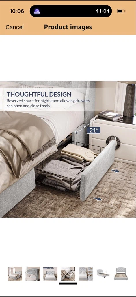 Queen Bed w 4 Storage drawers - photo 5