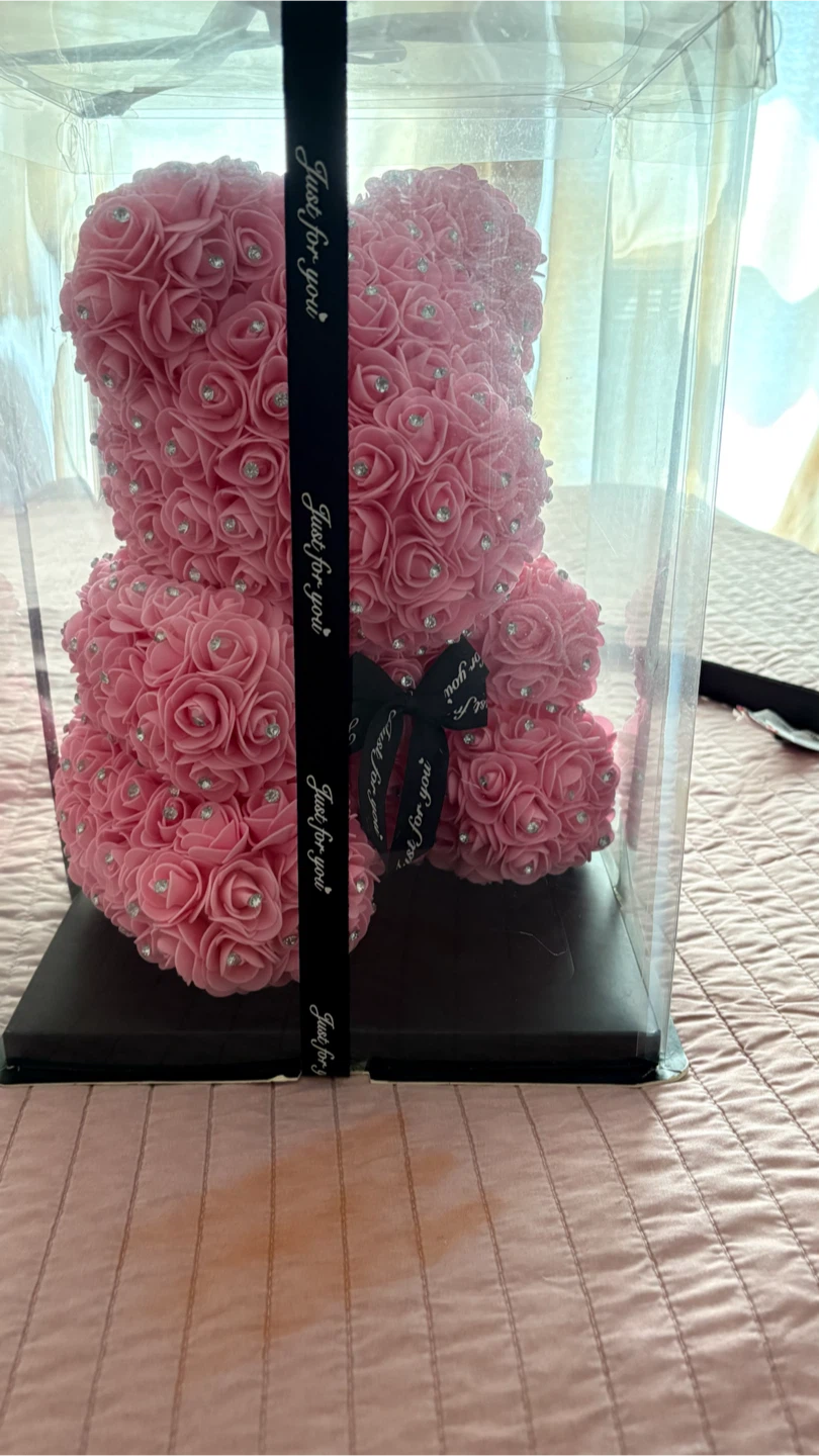 Pink Rose Bear with Rhinestones - photo 3