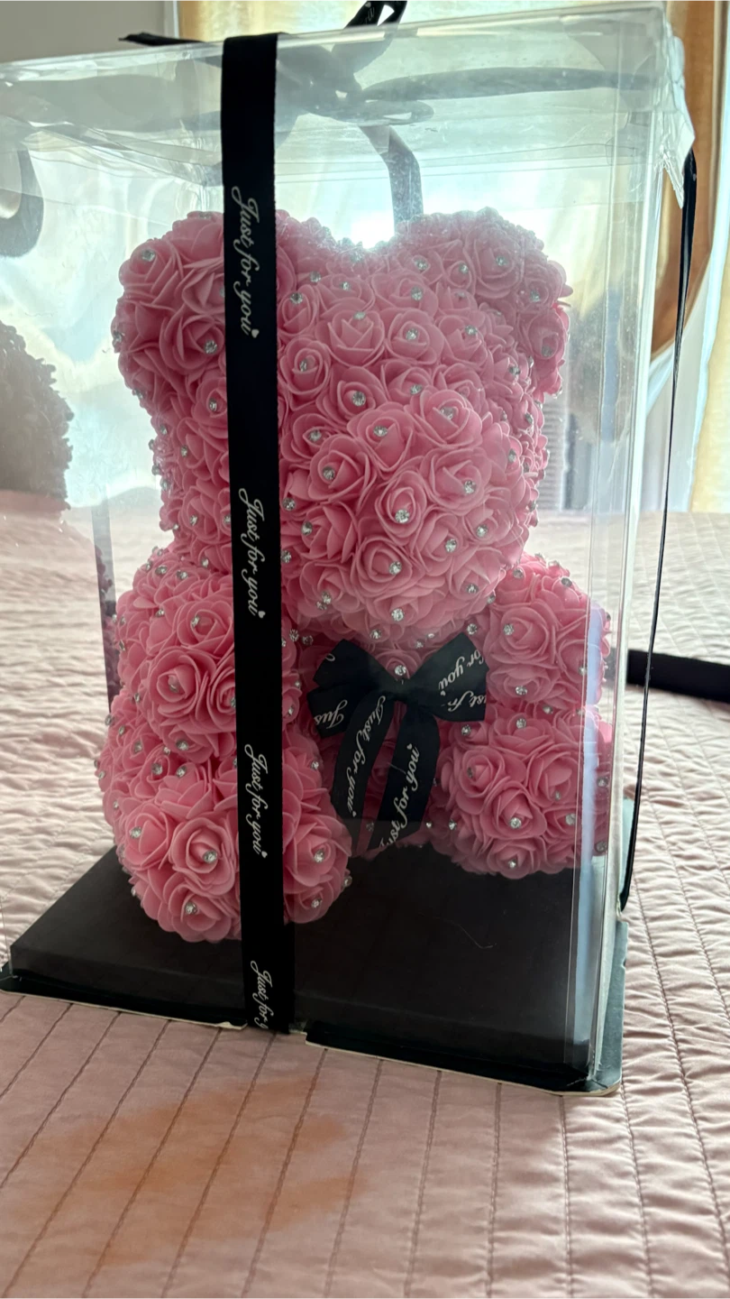 Pink Rose Bear with Rhinestones - photo 4