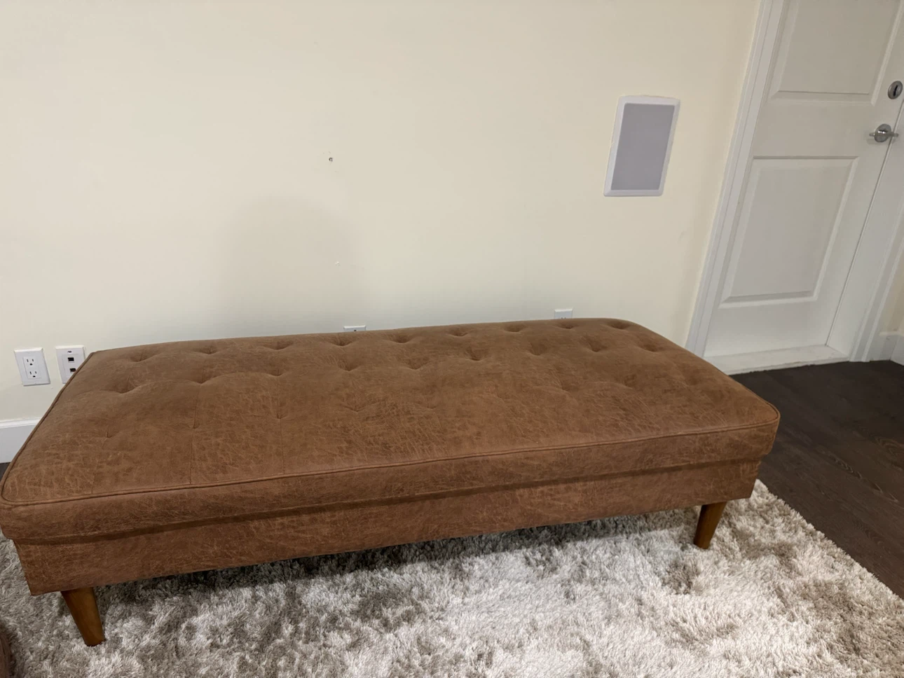 Brown Tufted Sofa with Round Bolster Arms - photo 4