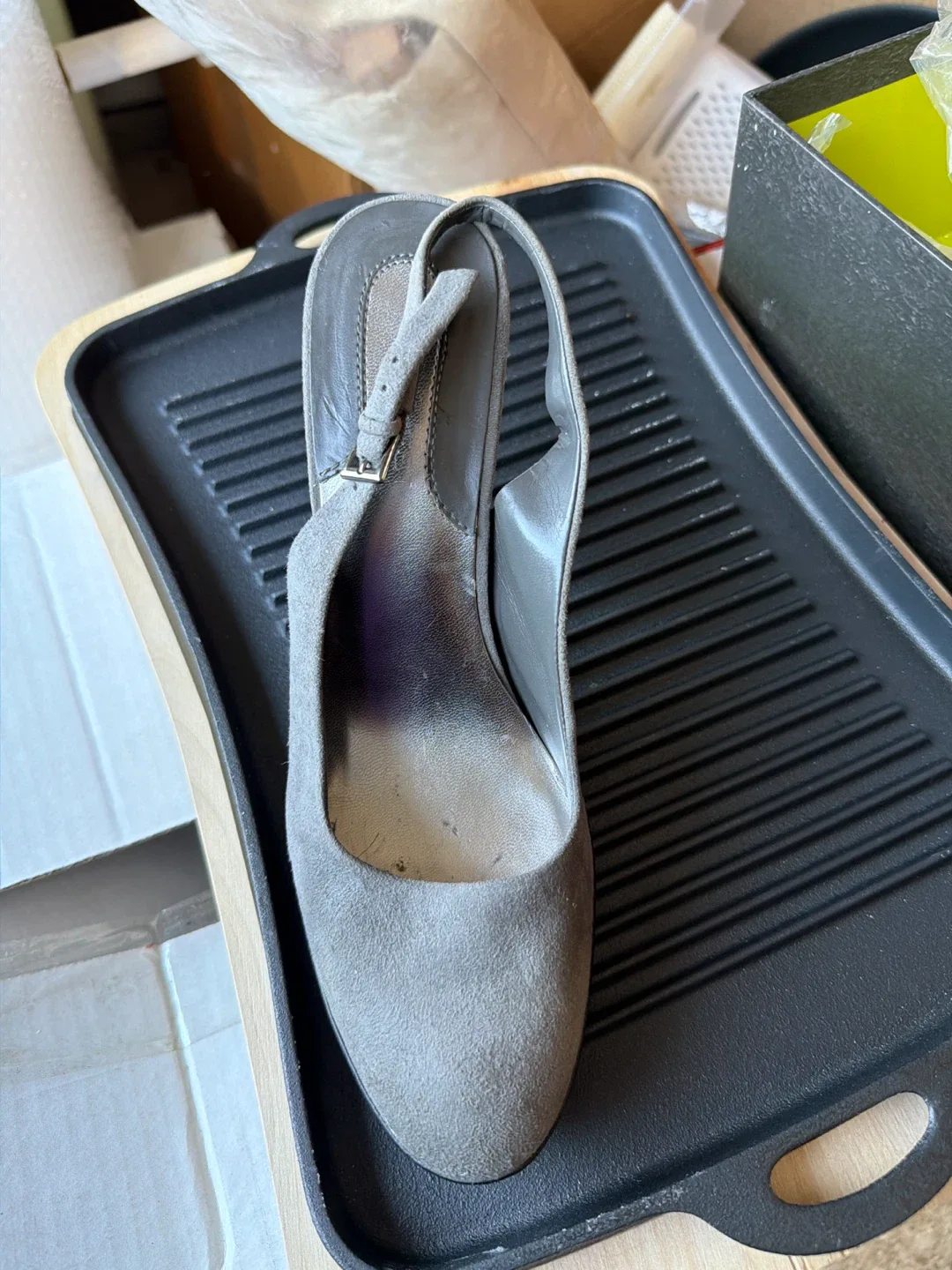 Women's Gray Suede Slingback Heels