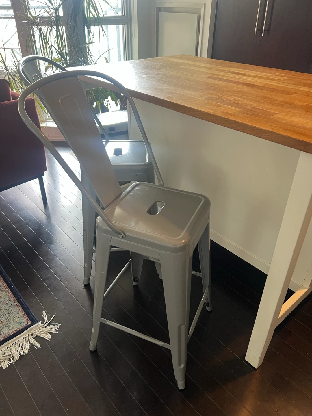 Kitchen island with 2 Counter stools - photo 2