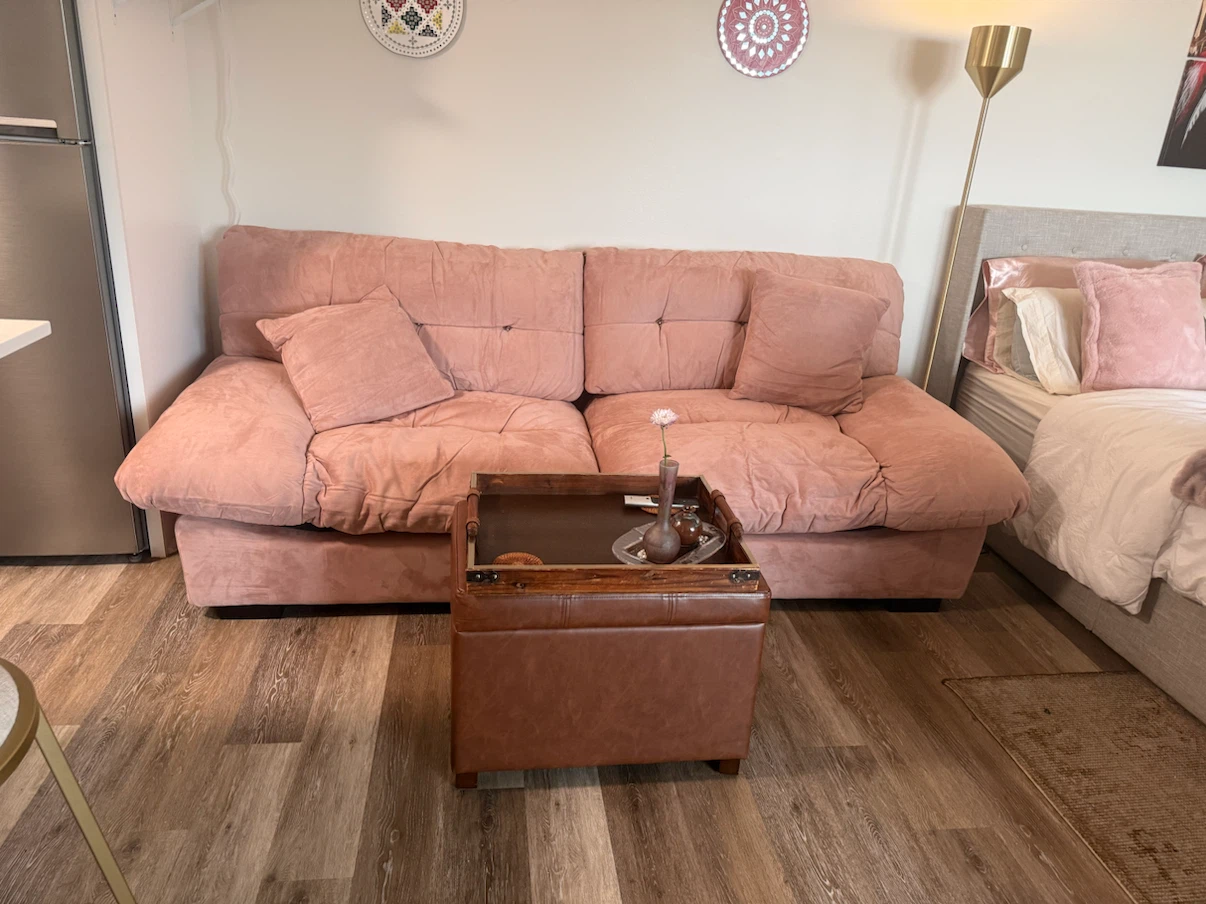 Pink Oversized Deep Sectional Couch