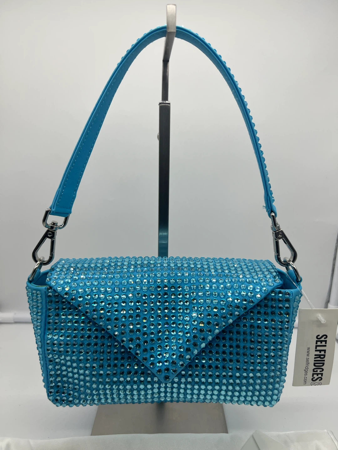 NEW GEDEBE My Love Mini Azure Blue Strass Crystal Shoulder Bag - photo 2