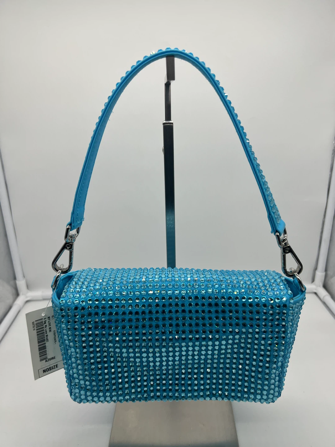 NEW GEDEBE My Love Mini Azure Blue Strass Crystal Shoulder Bag - photo 4