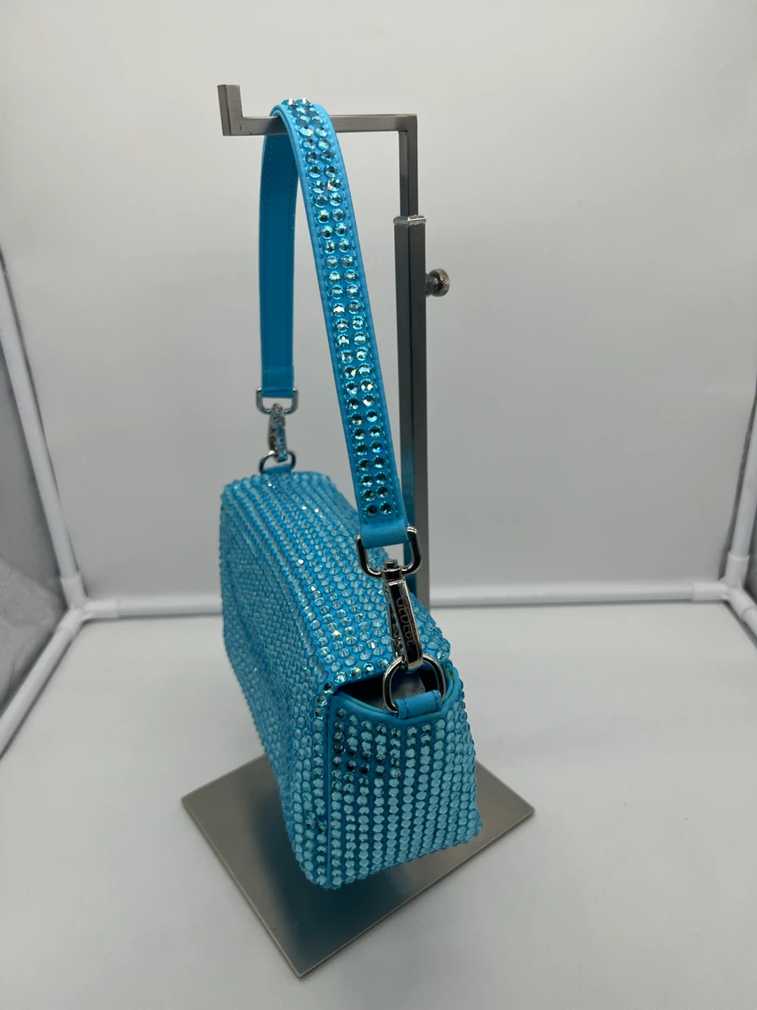 NEW GEDEBE My Love Mini Azure Blue Strass Crystal Shoulder Bag - photo 5