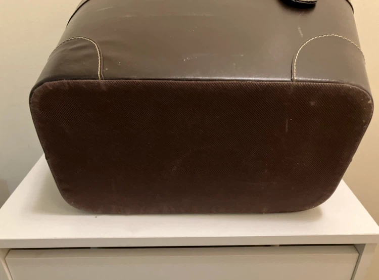 Dark Brown Faux Leather Magazine Holder Basket - photo 4