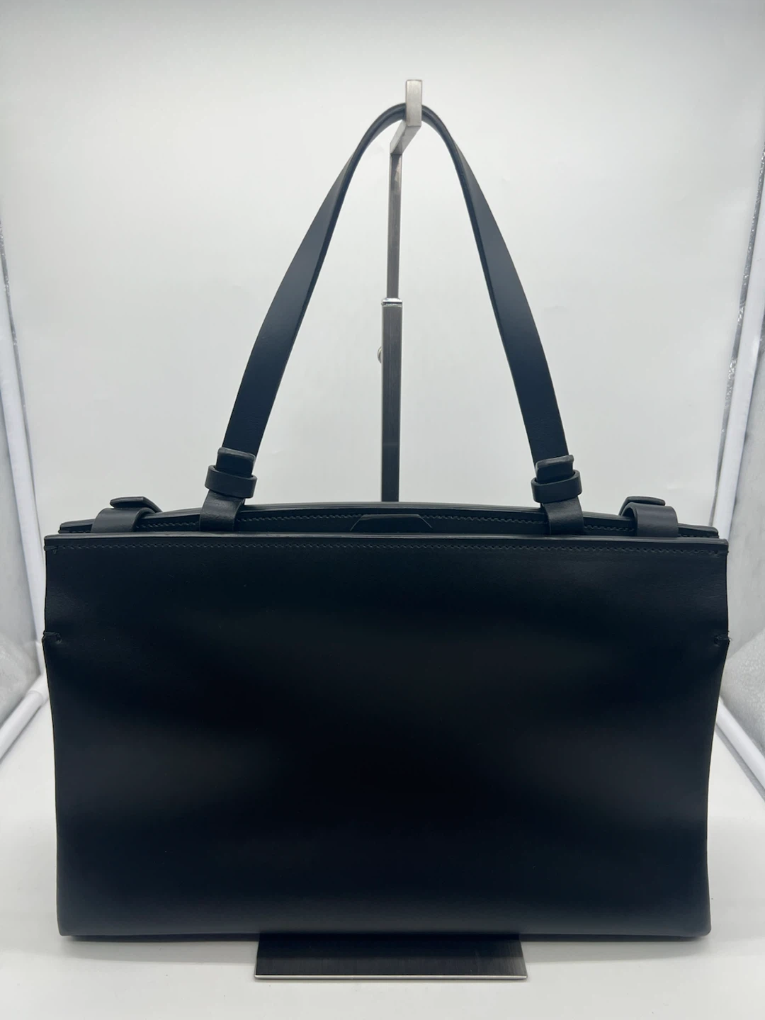 NICO GIANI Voltea Black Smooth Leather Large Satchel Top Handle